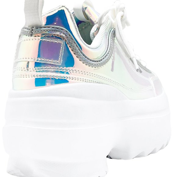 Berness - LILY 5005 Cosmic Trance Holographic Platform Sneakers - Picture 6 of 6